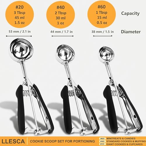 Classic Cookie Scoop Set, 3Pcs Ice Cream Scoop, Cookie Scoops for Essentials